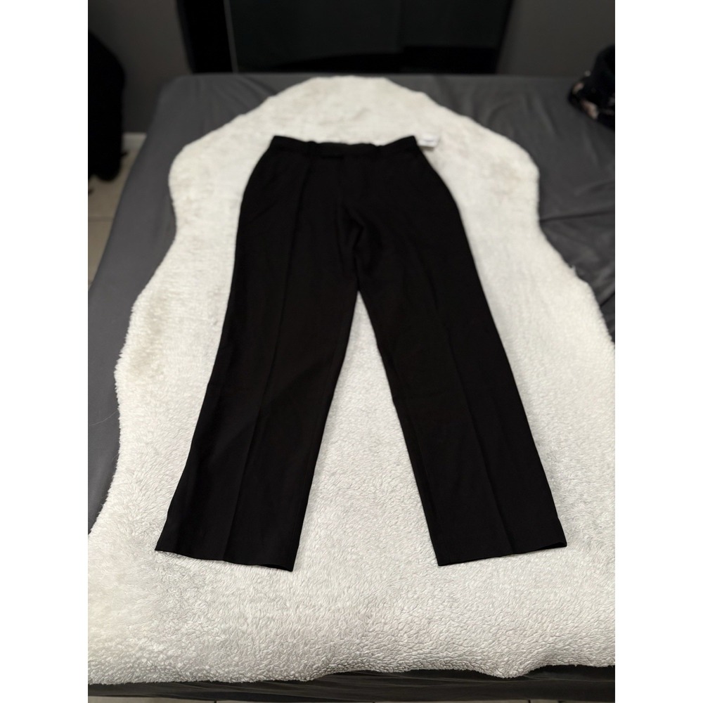 New Calvin Klein Women's Black Flat Front Slim Fit Dress Pants Size 18 NWT